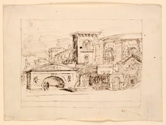 Bühnenbild, antike Gebäude